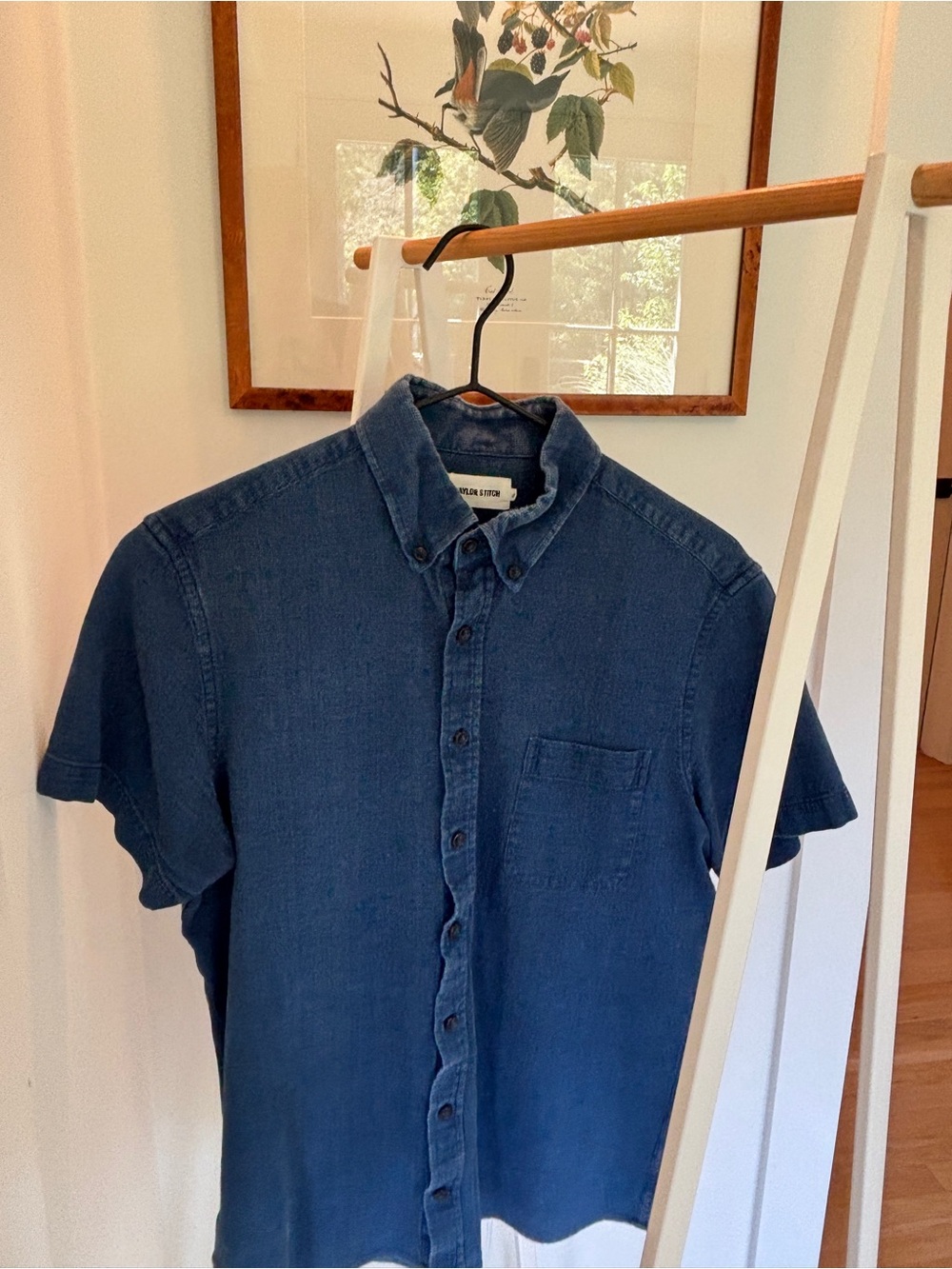 Taylor Stitch Indigo Waffle Short-Sleeve Button-Down Shirt